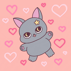 Cat Breakdancing Hearts GIF