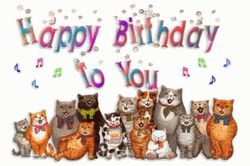 Cat Choir Singing Happy Birthday GIF