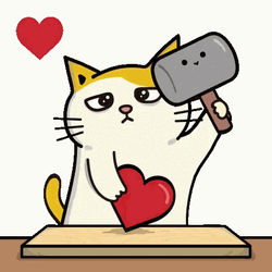 Cat Crushing Broken Heart  GIF