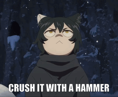 Cat Crushing It With Hammer GIF