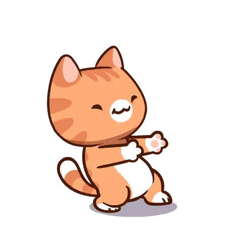 Cat Dancing With Outstretched Paws Sticker