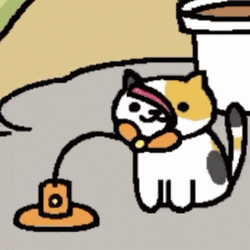 Cat Distracted By Rolling Ribbon GIF
