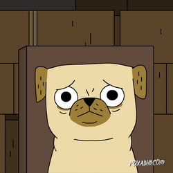 Cat Dog Stunned With Gun GIF