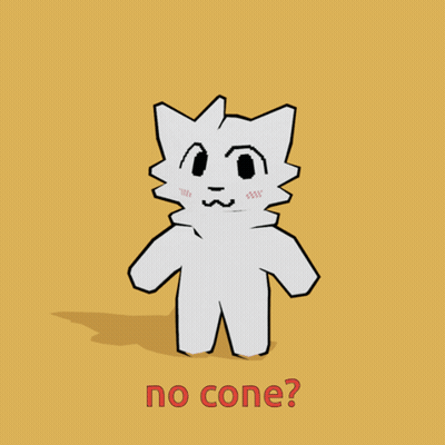 Cat Drawing Saying No Cone GIF