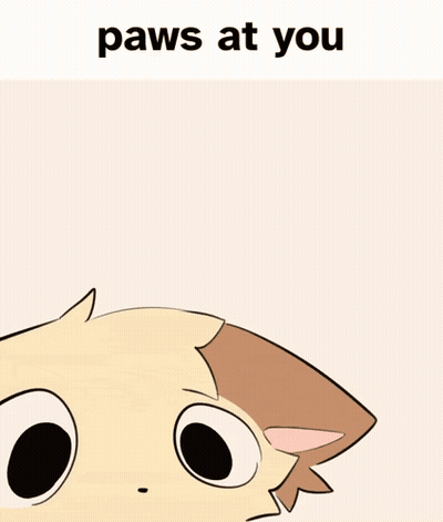 Cat Drawing Saying Paws At You GIF