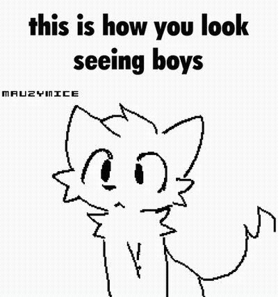 Cat Drawing Saying This Is How You Look Seeing Boys GIF