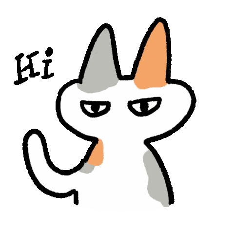 Cat Drawing With Hi Sticker