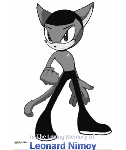 Cat Drawing With In Loving Memory Of Leonard Nimoy Sticker