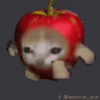 Cat Dressed As Apple Walking GIF