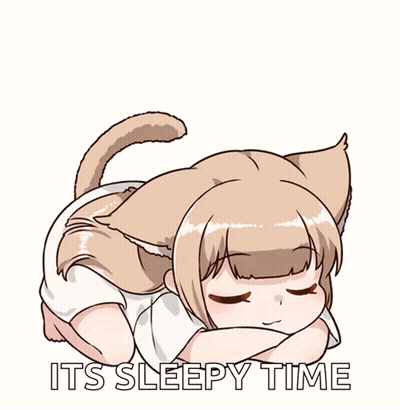 Cat Ear Girl Sleeping Its Sleepy Time GIF