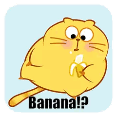 Cat Eating Banana Sticker
