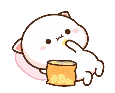 Cat Eating Chips Sticker