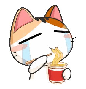 Cat Eating Noodles With Chopsticks Sticker