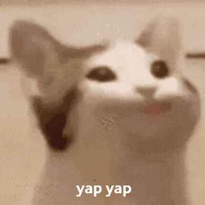 Cat Face Saying Yap GIF