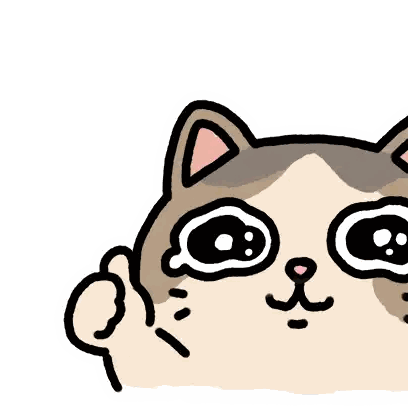 Cat Face With Big Eyes And Pink Nose Sticker