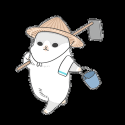 Cat Farmer Holding A Bucket GIF