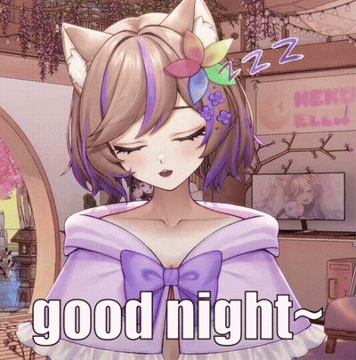 Cat Girl Saying Goodnight Sweetie GIF