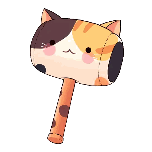 Cat Hammer With V Sticker