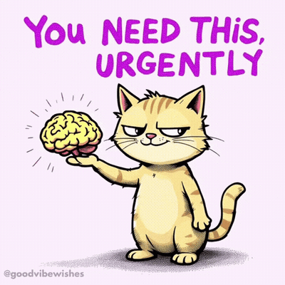 Cat Holding Brain Urgently GIF