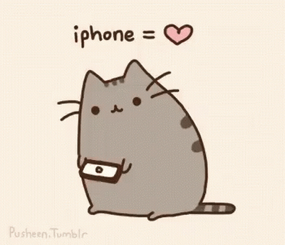Cat Holding Cell Phone IPhone Equals Heart GIF