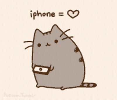 Cat Holding Cell Phone IPhone Equals Heart GIF