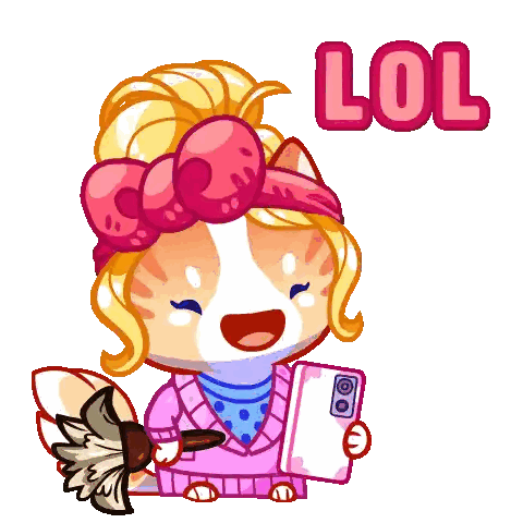 Cat Holding Cell Phone Lol Sticker