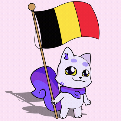 Cat Holding Flag GIF