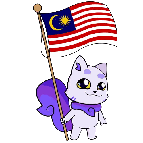 Cat Holding Flag With C Sticker