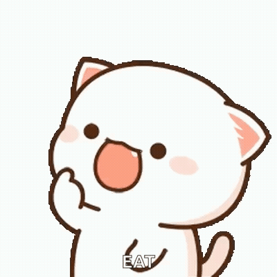 Cat Holding Hand To Mouth Saying Eat GIF