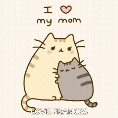 Cat Holding Kitten With Heart Face GIF