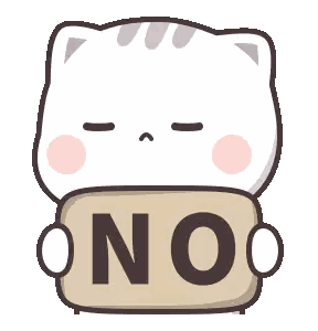 Cat Holding No Sign Sticker