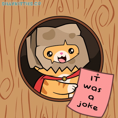 Cat Holding Paper Saying It Was A Joke GIF