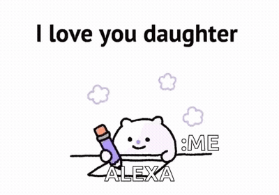 Cat Holding Pencil Saying I Love You Daughter GIF