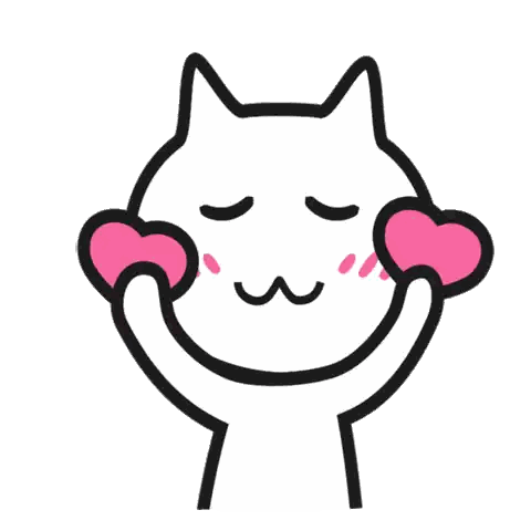Cat Holding Pink Heart Front Face Sticker