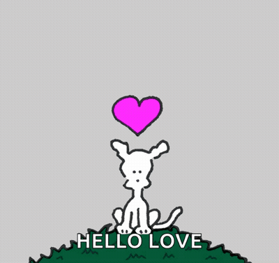 Cat Holding Pink Heart Saying Hello Love GIF