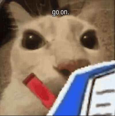 Cat Holding Red Crayon Saying Go On GIF