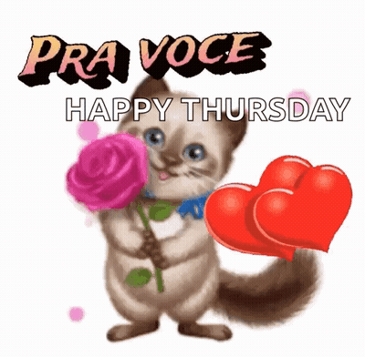 Cat Holding Rose And Hearts GIF