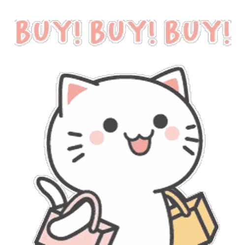 Cat Holding Shopping Bag Buy Buy Buy Sticker