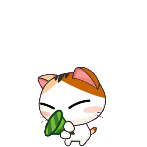Cat Holding Watermelon Glass Sticker