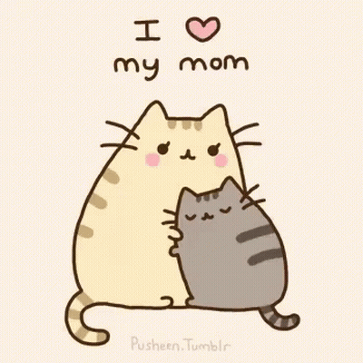 Cat Hugging Another Cat I Love My Mom GIF