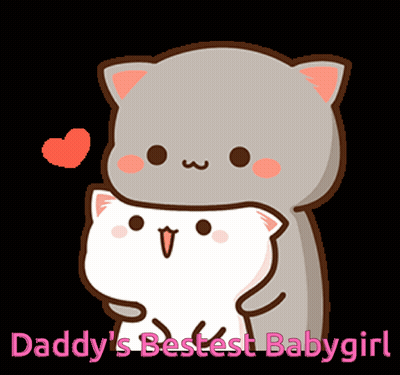Cat Hugging Another With Daddy's Bestest Babygirl GIF