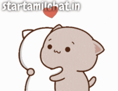 Cat Hugging Another With Heart Startamilkchat.in GIF