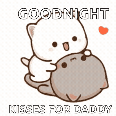 Cat Hugging Cat Goodnight Kisses For Daddy GIF