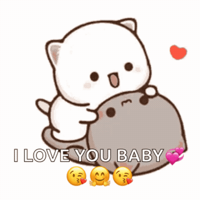Cat Hugging Cat With I Love You Baby GIF