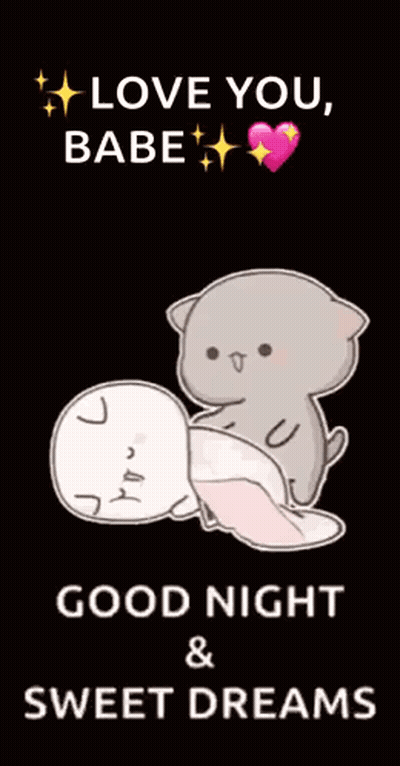 Cat Hugging Sleeping Cat I Love You Babe GIF