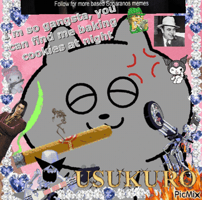 Cat I'm So Gangsta You Can Find Me Baking Cookies At Night GIF