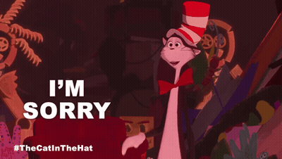 Cat In A Hat Saying I'm Sorry GIF