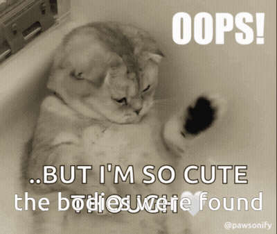 Cat In Bathtub Oops But I'm So Cute The Bodies Were Found GIF