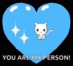 Cat In Blue Heart GIF