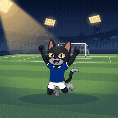 Cat In Blue Shirt And White Shorts Jumping GIF